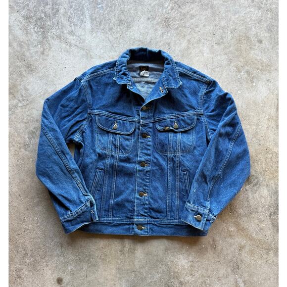 Vintage 90s Lee Denim Trucker Jean Jacket Size 40 Regular Size Medium - Picture 1 of 8